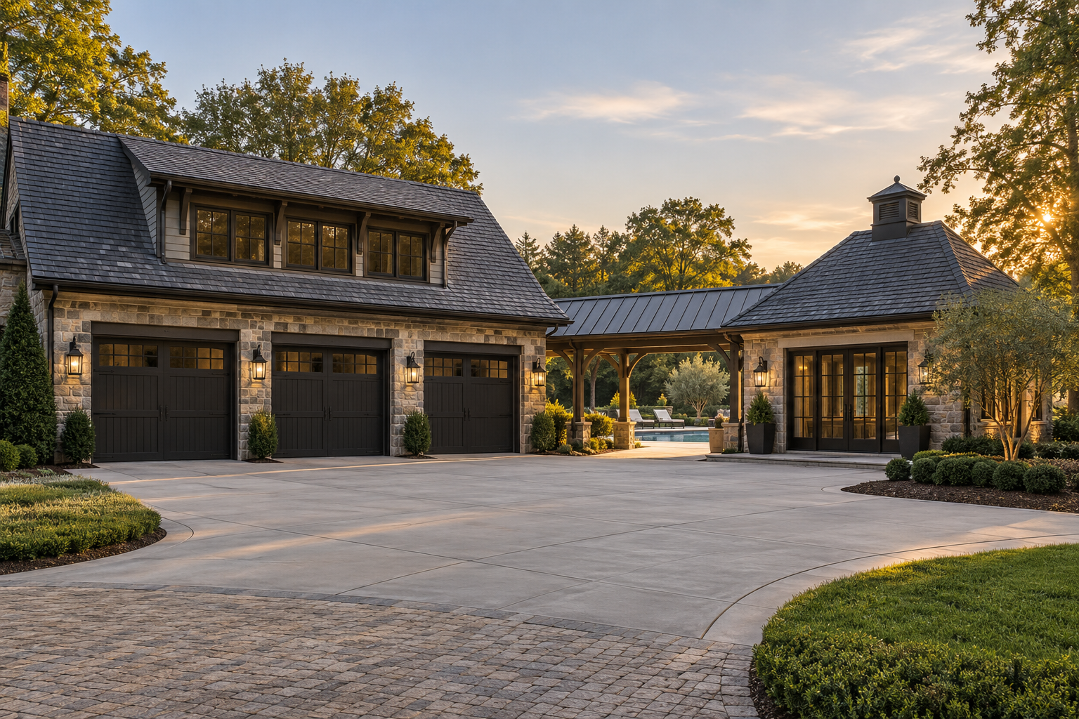 Luxury detached garage and pool house